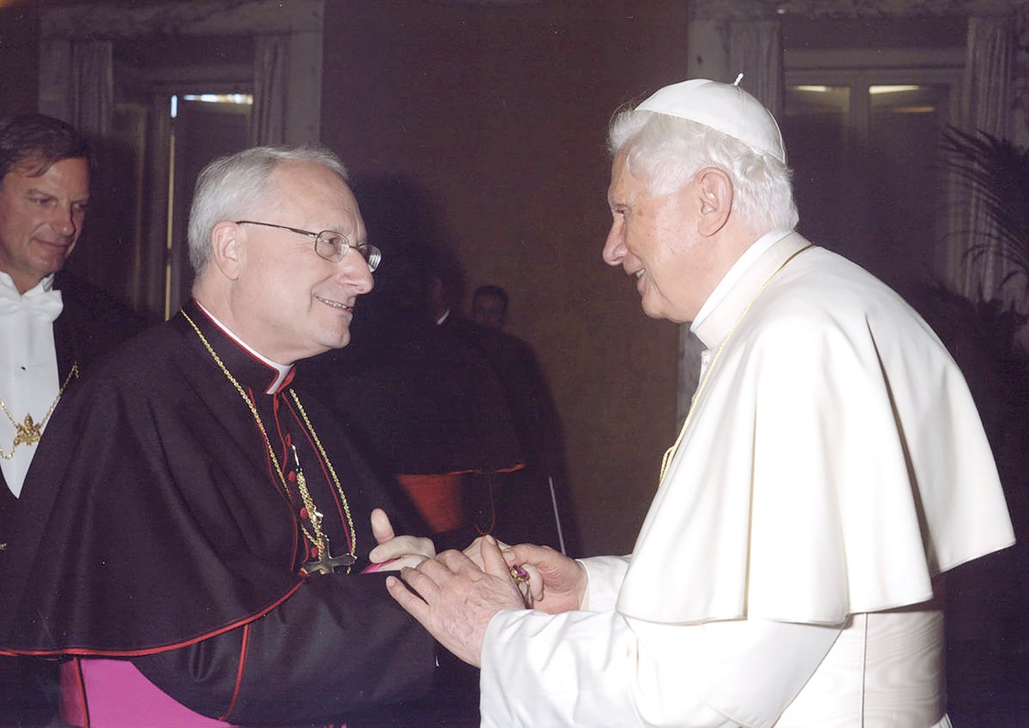 in three ‘truly memorable’ occasions, Bishop Evans met with Pope Saint John Paul II, Pope Benedict XVI and Pope Francis.
